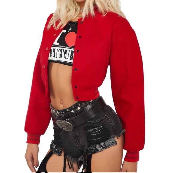 Azalea Wang Felt Bomber Jacket - Picture 5 of 6